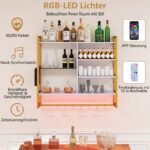 6 aukštų kabinama sieninė lentyna su RGB-LED apšvietimu (Balta)