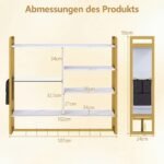 6 aukštų kabinama sieninė lentyna su RGB-LED apšvietimu (Balta) – Paveikslėlis 4