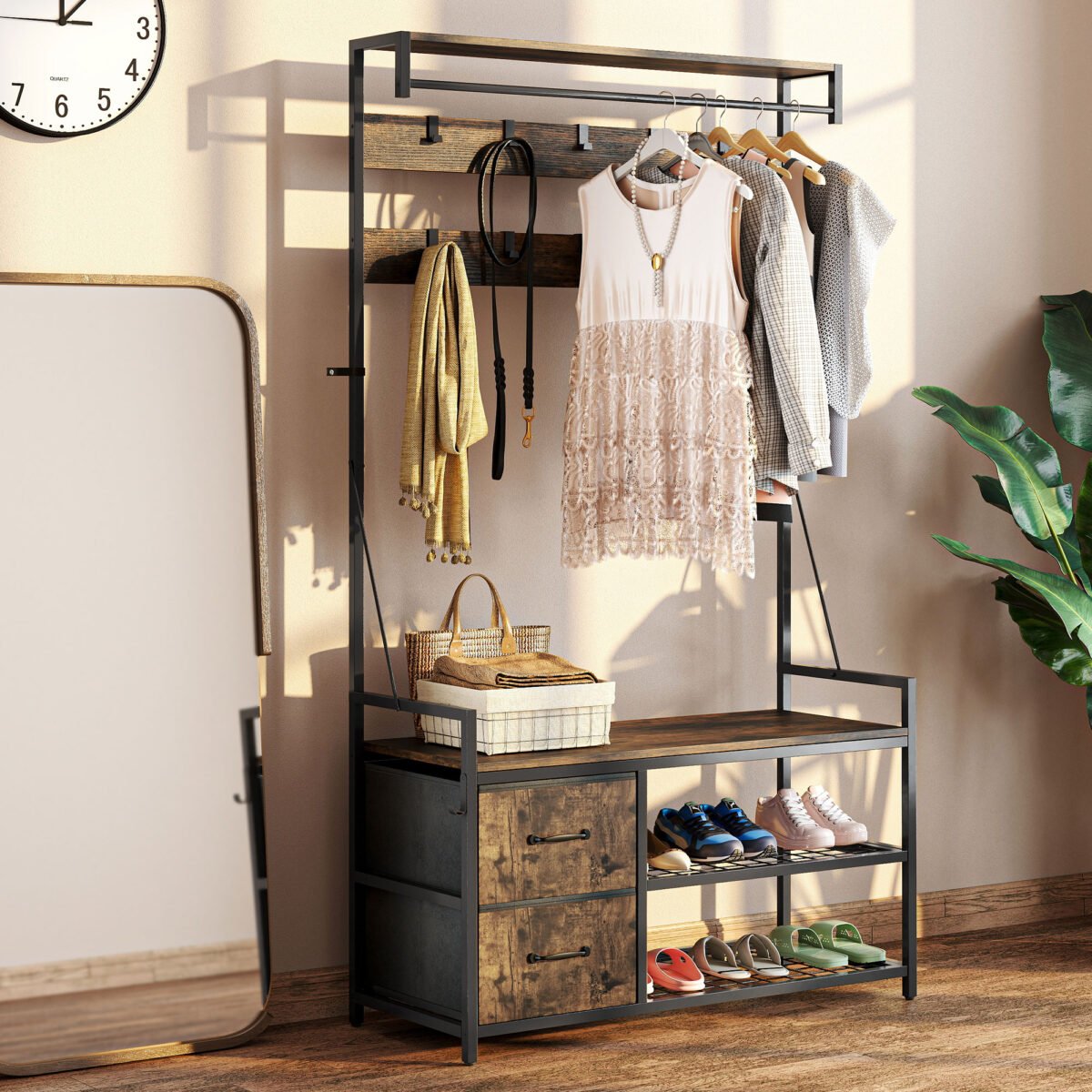 6-viename prieškambario kabykla su batų lentyna ir stalčiais – Paveikslėlis 2