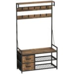 6-viename prieškambario kabykla su batų lentyna ir stalčiais