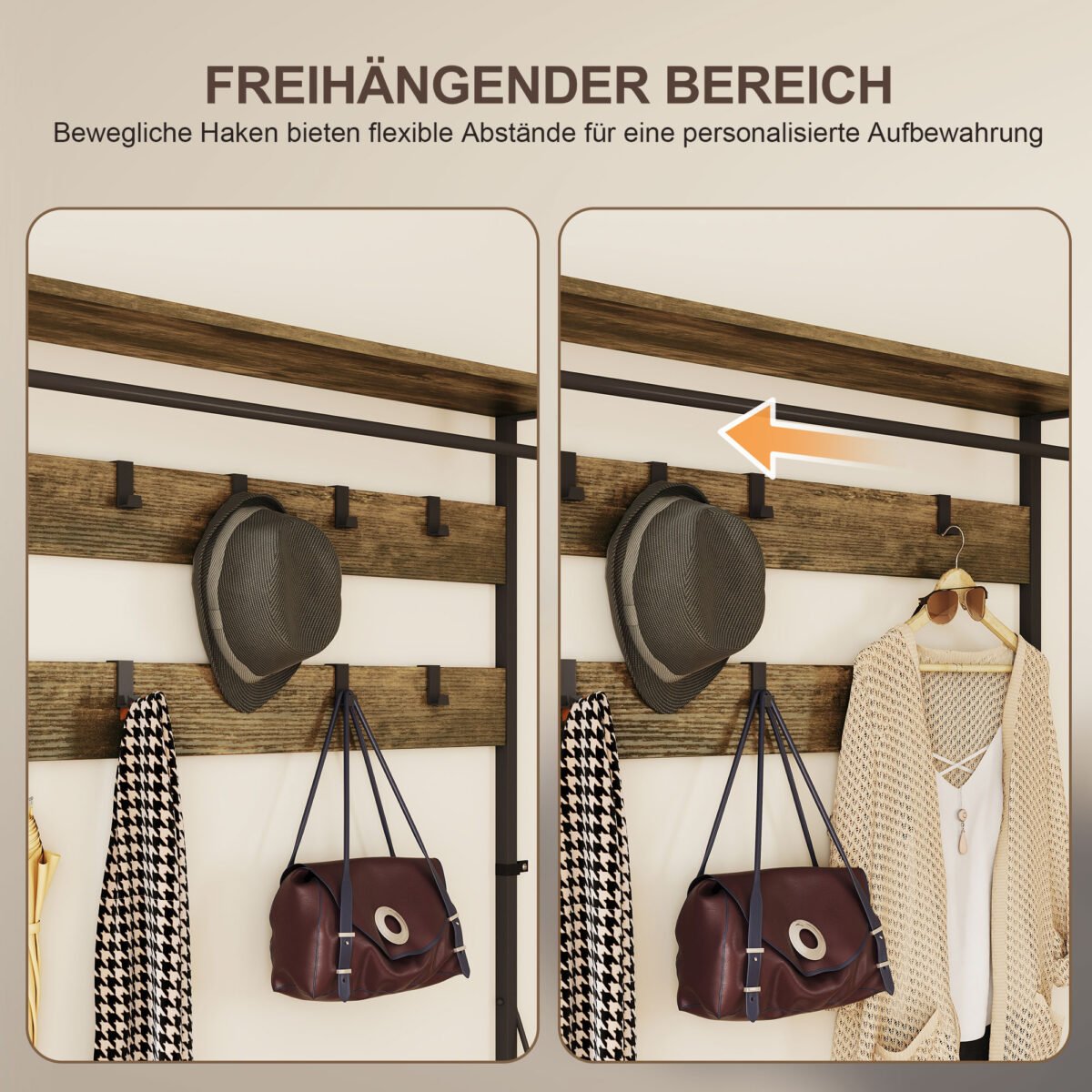 6-viename prieškambario kabykla su batų lentyna ir stalčiais – Paveikslėlis 5