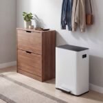 Nerūdijančio plieno šiukšliadėžė su pedalu ir atliekų rūšiavimo funkcija 60L (Balta) – Paveikslėlis 3