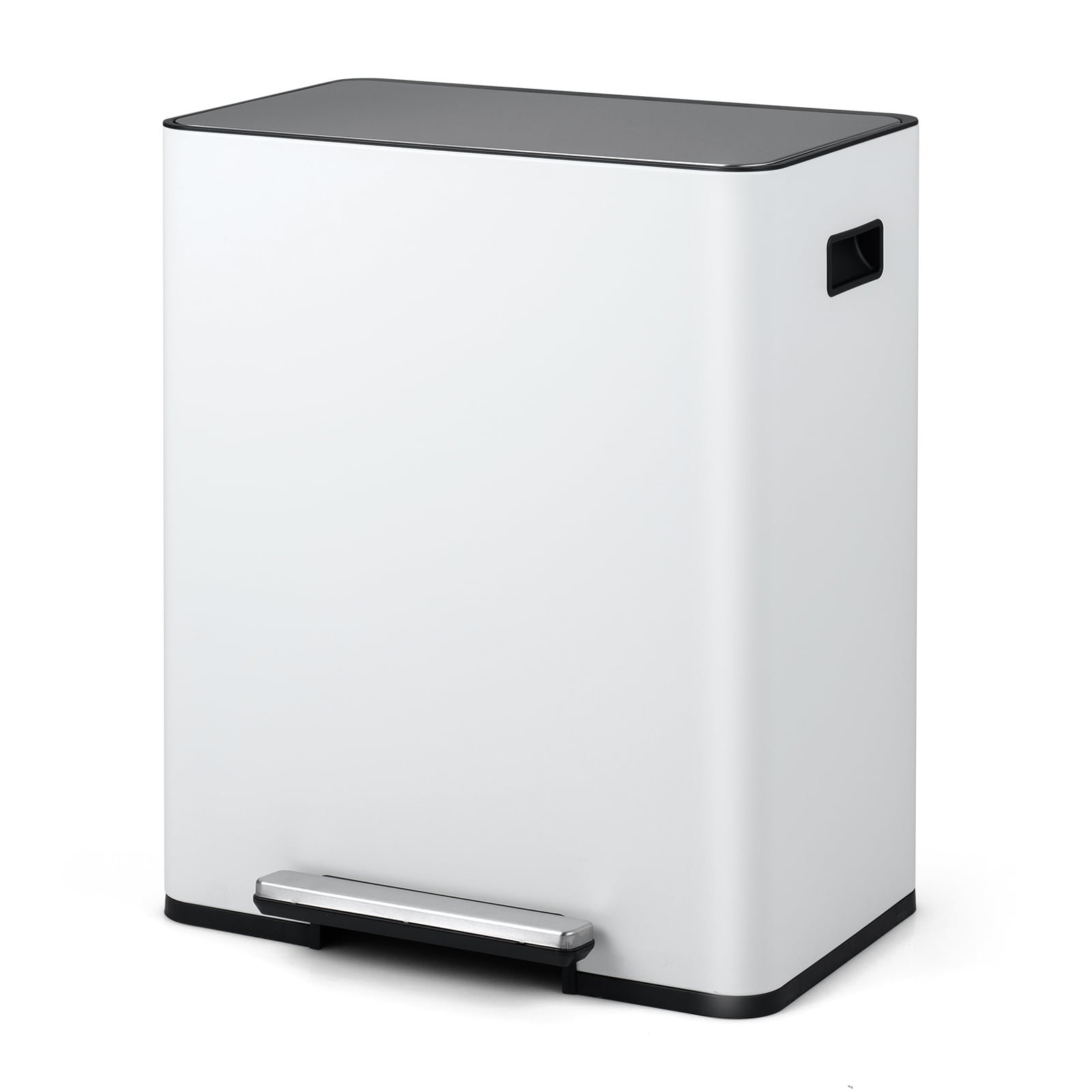 60L nerūdijančio plieno šiukšliadėžė su pedalu ir atliekų rūšiavimo funkcija (Balta) 60L nerūdijančio plieno šiukšliadėžė su pedalu ir atliekų rūšiavimo funkcija (Balta)