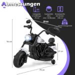 Vaikų elektrinis motociklas su muzika ir atraminiais ratukais 6V (Balta) – Paveikslėlis 2