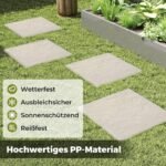 8 dalių sodo takelių plokščių rinkinys su tvirtinimo kuoliukais (Balta) – Paveikslėlis 3