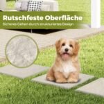 8 dalių sodo takelių plokščių rinkinys su tvirtinimo kuoliukais (Balta) – Paveikslėlis 5