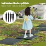 8 dalių sodo takų plokštės iš polipropileno su įtvirtinimo kuoliukais (Pilka) – Paveikslėlis 3