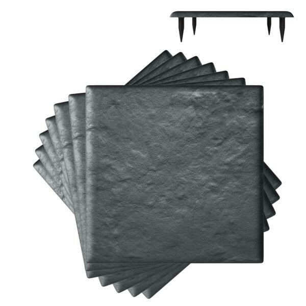 8 dalių sodo takų plokštės iš polipropileno su įtvirtinimo kuoliukais (Pilka)