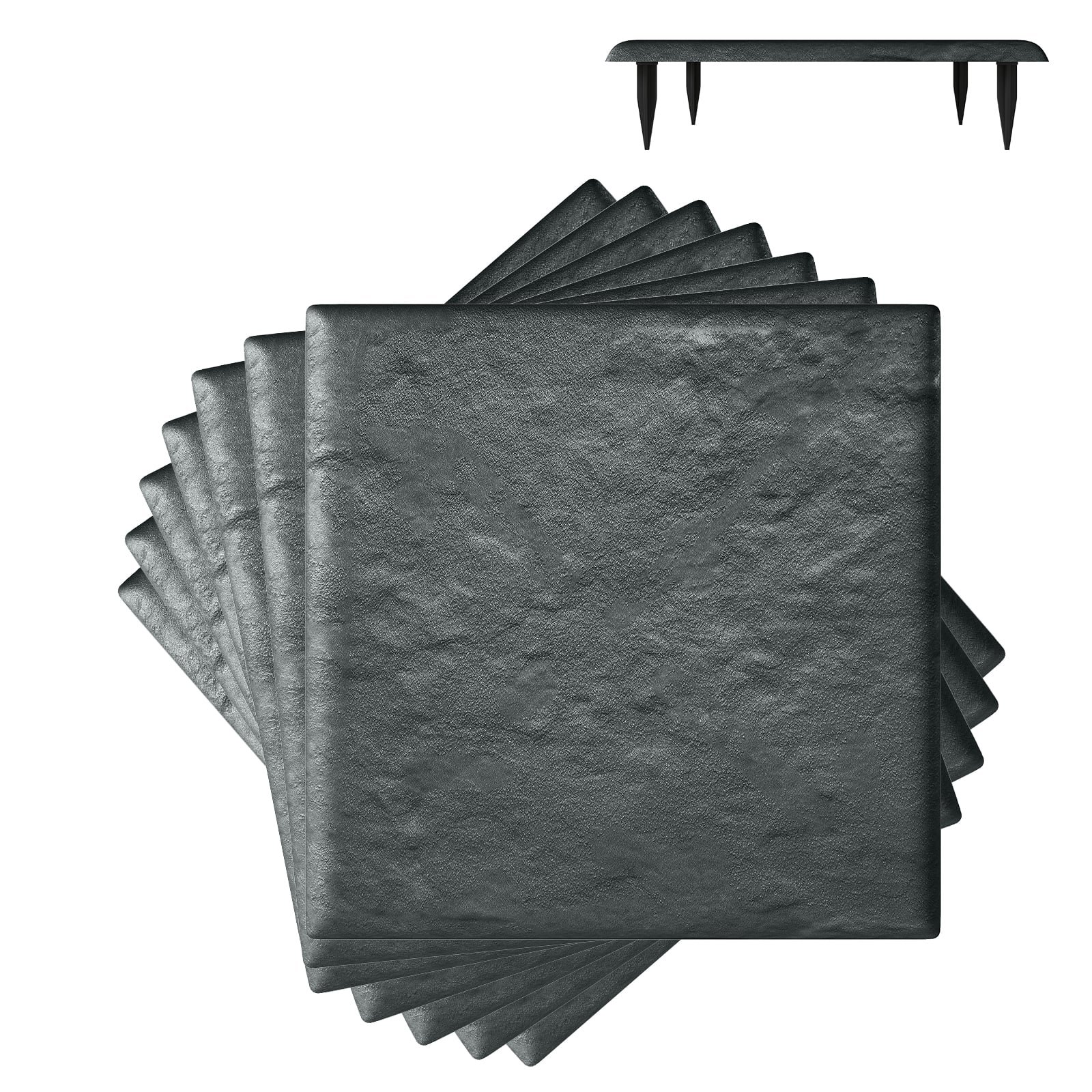 8 dalių sodo takų plokštės iš polipropileno su įtvirtinimo kuoliukais (Pilka)