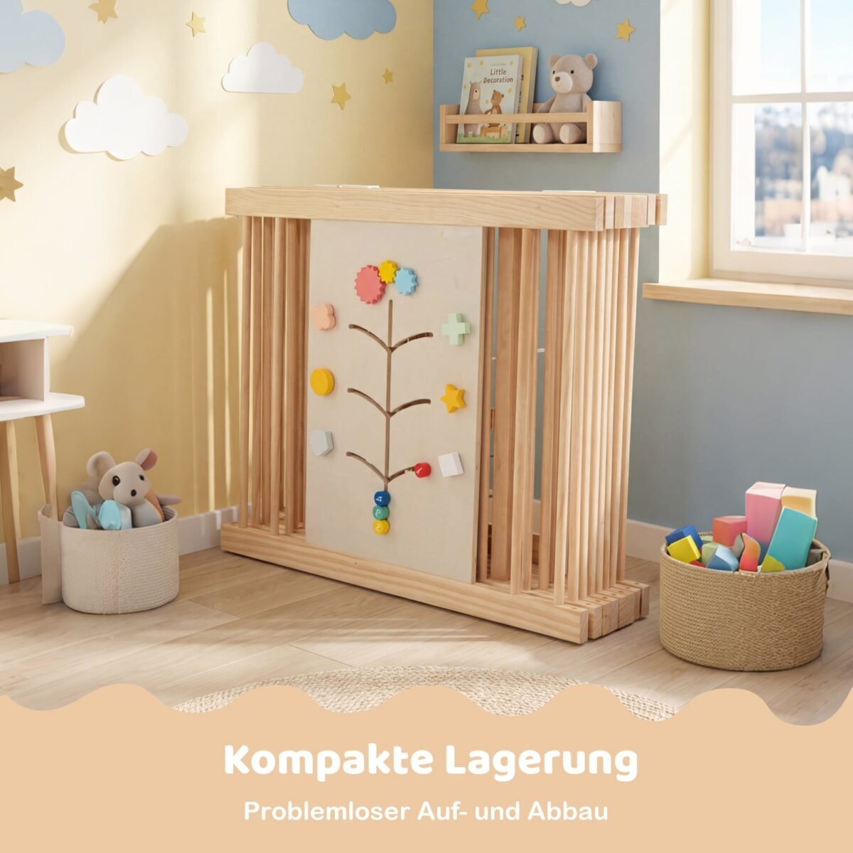 Medinis kūdikio žaidimų maniežas (Natūrali) – Paveikslėlis 3