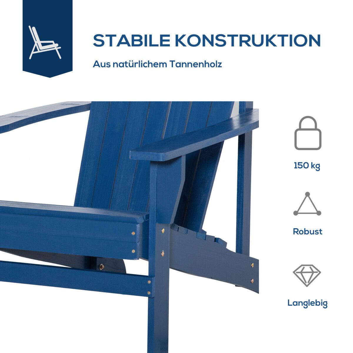 Adirondack sodo kėdė iš medžio masyvo su reguliuojamu atlošu – Paveikslėlis 6