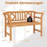 Akacijos medienos dvivietis sodo suoliukas iki 360 kg (Natūrali) – Paveikslėlis 2