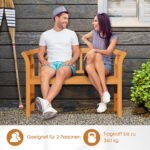 Akacijos medienos dvivietis sodo suoliukas iki 360 kg (Natūrali) – Paveikslėlis 4