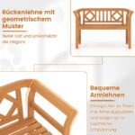 Akacijos medienos dvivietis sodo suoliukas iki 360 kg (Natūrali) – Paveikslėlis 5