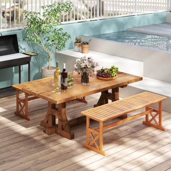 Akacijos medienos sodo suoliukas be atlošo 2–3 asmenims (Natūrali)