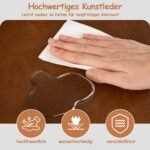 Akcentinis krėslas su dirbtine oda ir metaliniu rėmu (Ruda) – Paveikslėlis 4