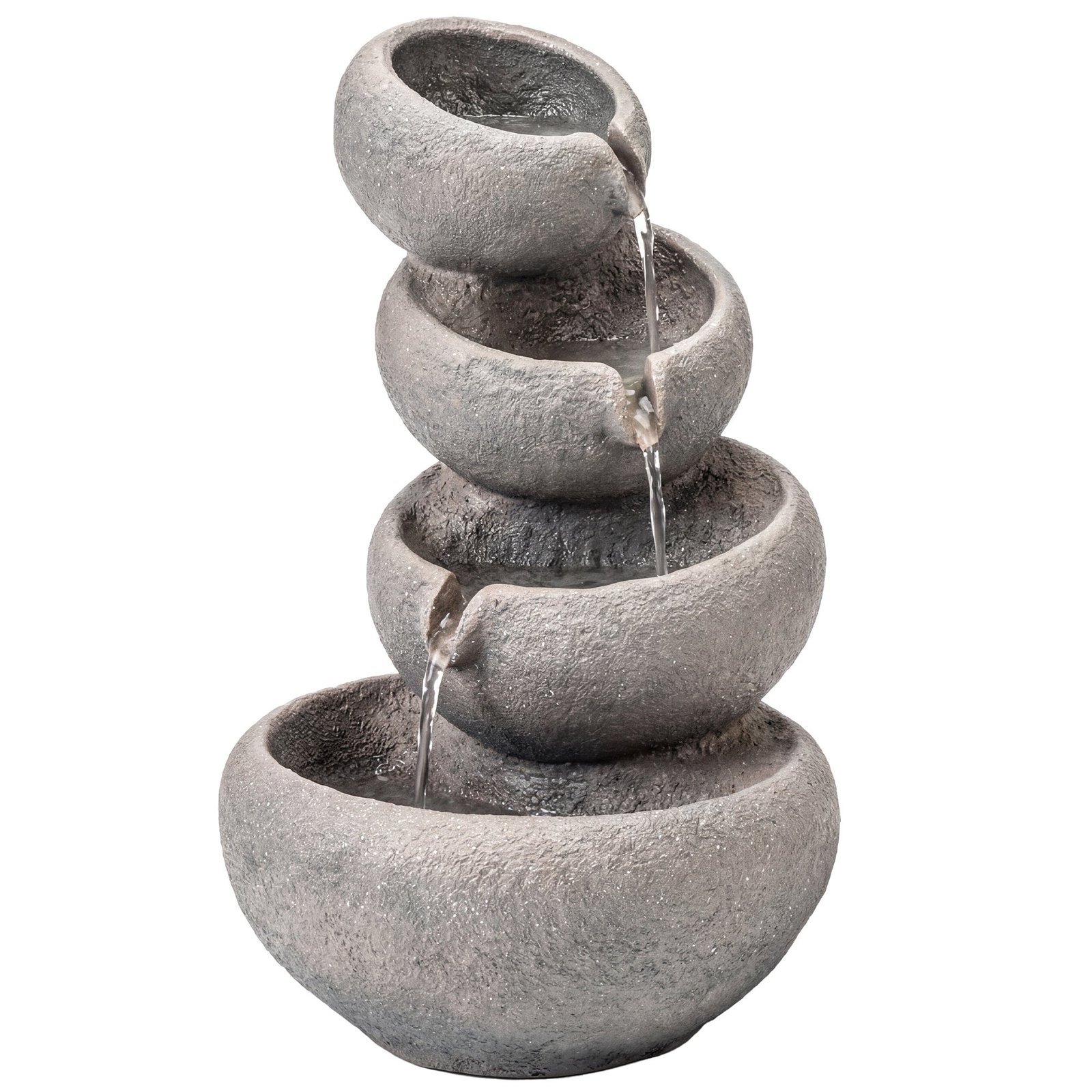 Akmens imitacijos 4 pakopų lauko fontanas