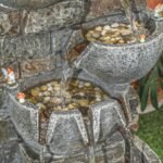 Akmens imitacijos penkiaaukštis lauko fontanas su LED apšvietimu – Paveikslėlis 8
