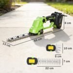Akumuliatorinės 2-in-1 gyvatvorių ir vejos žirklės su reguliuojamu kampu – Paveikslėlis 3