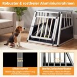 Aliumininė gyvūnų transportavimo dėžė su užrakinamomis durelėmis ir išimama pertvara (Juoda ir sidabrinė) – Paveikslėlis 3