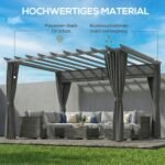Aliuminio pergola 3,6x3 m su stumdomu stogeliu ir užuolaidomis – Paveikslėlis 4