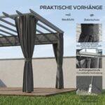 Aliuminio pergola 3,6x3 m su stumdomu stogeliu ir užuolaidomis – Paveikslėlis 5