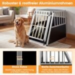 Aliuminio transportavimo narvas šunims su užrakinamomis durelėmis (Juoda ir sidabrinė) – Paveikslėlis 3