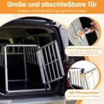 Aliuminio transportavimo narvas šunims su užrakinamomis durelėmis (Juoda ir sidabrinė) – Paveikslėlis 4