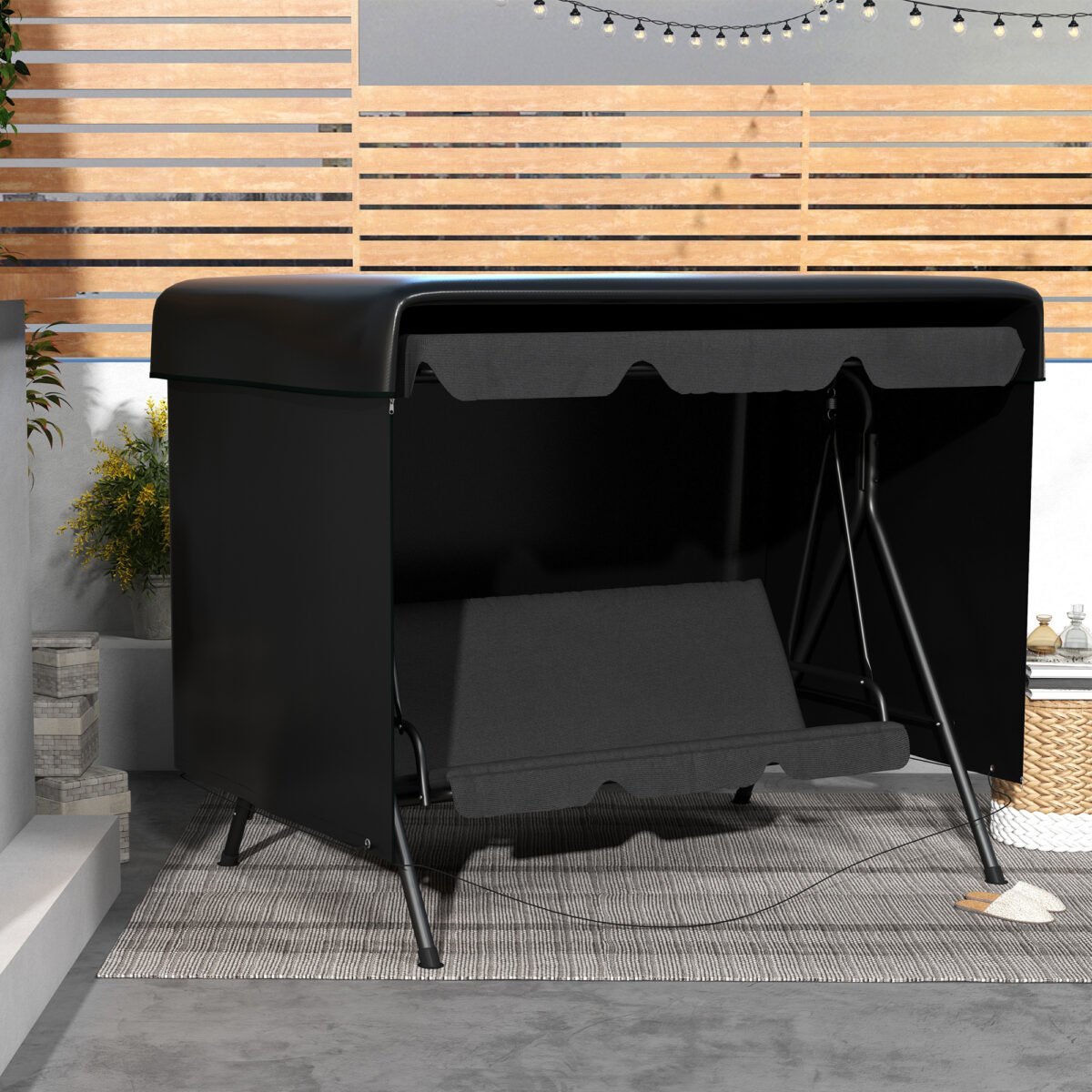 Apsauginis uždangalas stačiakampiams sodo baldams, atsparus oro sąlygoms 215x155x150 cm – Paveikslėlis 6