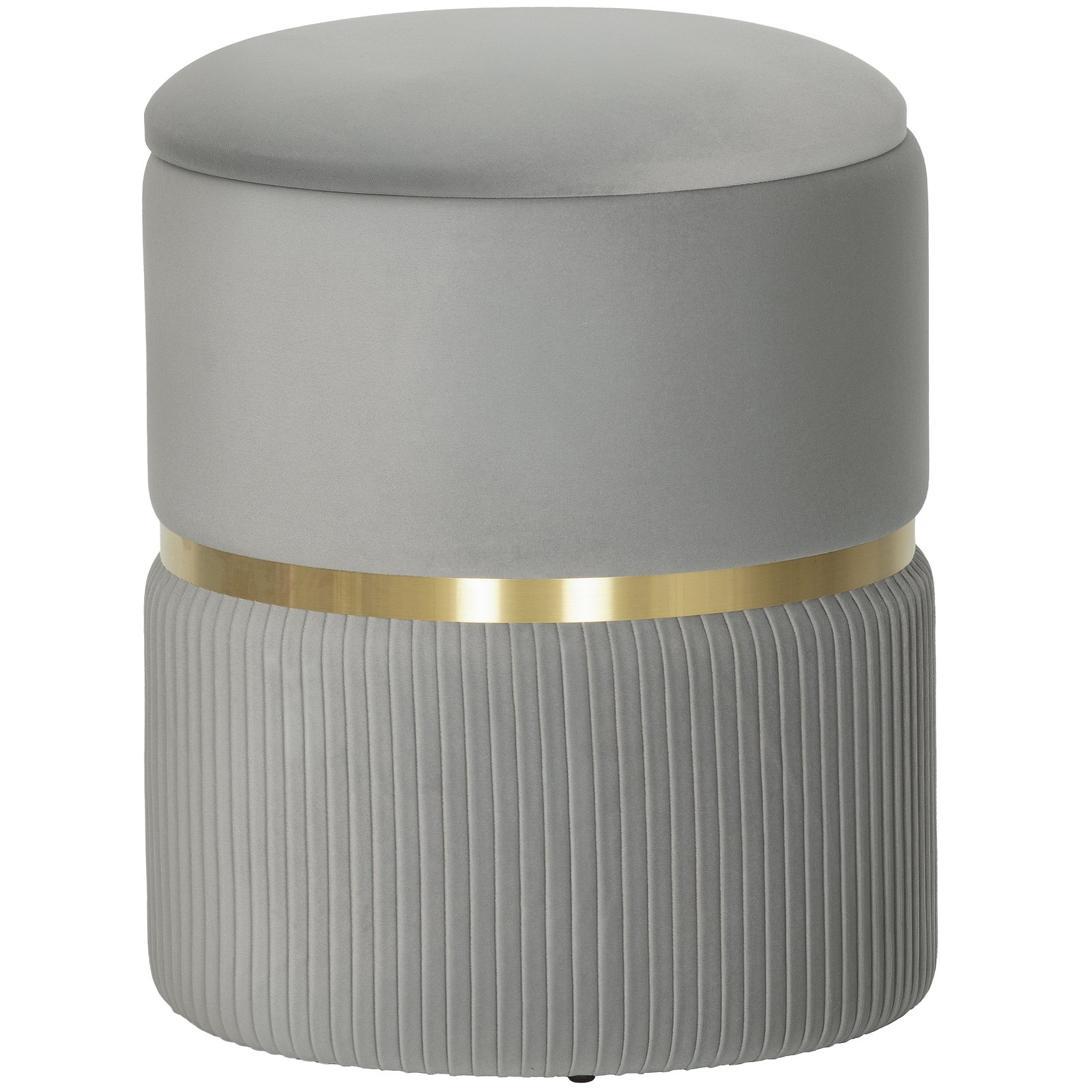 Apvalus aksominis pufas su nuimamu dangčiu ir daiktadėže