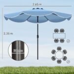 Apvalus sodo skėtis nuo saulės su 3 pakreipimo padėtimis ir rankena (Ø265 cm) – Paveikslėlis 3