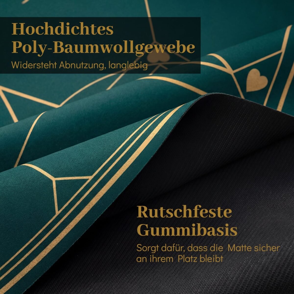 Apvalus sulankstomas pokerio stalo kilimėlis su neslystančiu pagrindu (Žalia) – Paveikslėlis 5