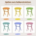 Apvalus sulankstomas sodo akacijos medienos stalas (Natūrali) – Paveikslėlis 3