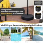 Apvalus užpildomas sodo skėčio stovas su adapteriais Ø 38/48 mm (Juoda) – Paveikslėlis 2