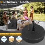 Apvalus užpildomas sodo skėčio stovas su adapteriais Ø 38/48 mm (Juoda) – Paveikslėlis 5