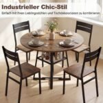 Apvalus valgomojo stalas su atvira lentyna Ø120 cm (Kaimiška ruda) – Paveikslėlis 3