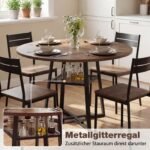 Apvalus valgomojo stalas su atvira lentyna Ø120 cm (Kaimiška ruda) – Paveikslėlis 5