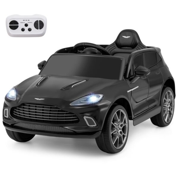 Aston Martin licencijuotas elektrinis vaikiškas automobilis su garso ir šviesos efektais (Juoda)