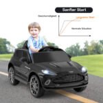 Aston Martin licencijuotas elektrinis vaikiškas automobilis su garso ir šviesos efektais (Juoda) – Paveikslėlis 2