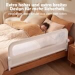 Atlenkiamas reguliuojamo aukščio lovos apsauginis barjeras vaikams (Balta)