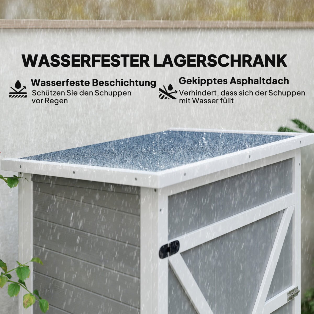 Atspari oro sąlygoms sodo įrankių spintelė su lentynomis – Paveikslėlis 5