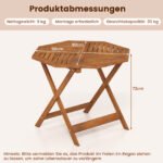 Atsparus oro sąlygoms aštuonkampis medinis stalas su anga skėčiui (Natūrali) – Paveikslėlis 2