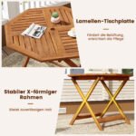 Atsparus oro sąlygoms aštuonkampis medinis stalas su anga skėčiui (Natūrali) – Paveikslėlis 4