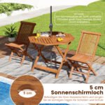 Atsparus oro sąlygoms aštuonkampis medinis stalas su anga skėčiui (Natūrali) – Paveikslėlis 5