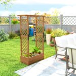 Aukšta medinė lysvė su atraminėmis grotelėmis ir stogeliu – Paveikslėlis 9