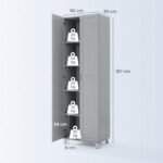 Aukšta universali spinta su 2 durelėmis ir reguliuojama lentyna (Pilka) – Paveikslėlis 2