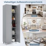 Aukšta universali spinta su 2 durelėmis ir reguliuojama lentyna (Pilka) – Paveikslėlis 3