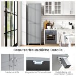 Aukšta universali spinta su 2 durelėmis ir reguliuojama lentyna (Pilka) – Paveikslėlis 4