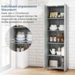 Aukšta universali spinta su 2 durelėmis ir reguliuojama lentyna (Pilka) – Paveikslėlis 5