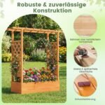 Aukštas gėlynas su atraminėmis grotelėmis ir stogeliu (Oranžinė)